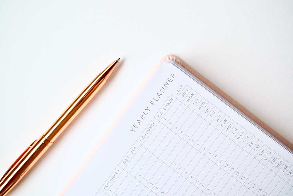 Collide Blog scheduler planner with pen for counseling appointment