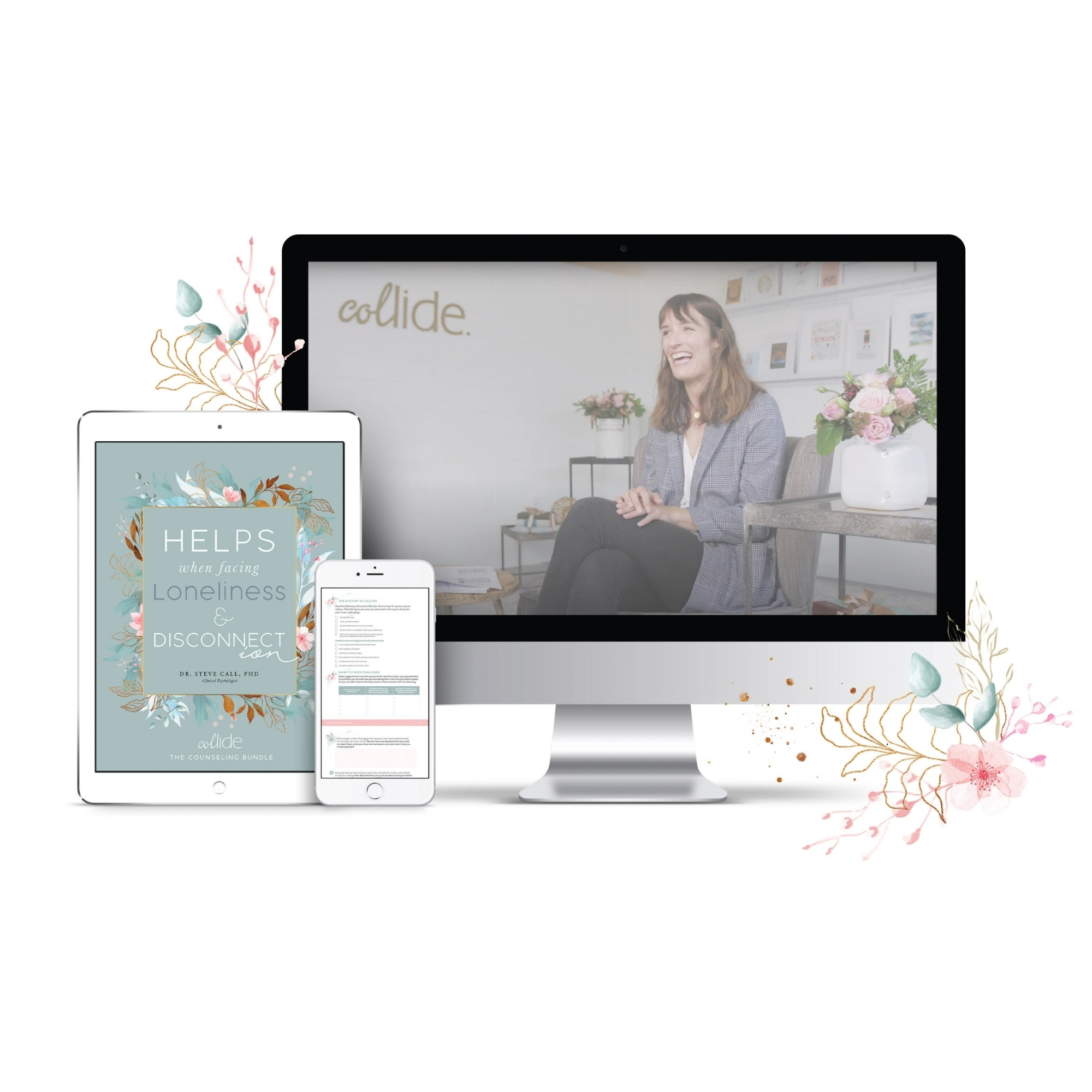 video image of the Collide Counseling Course on a screen
